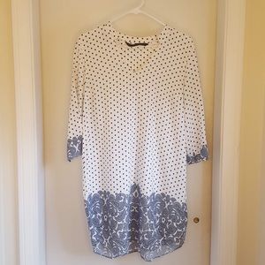 Zara Basic White/Navy Shirt/Dress